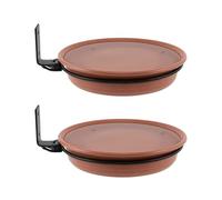 Qussedser Plataforma para Comedero para Pájaros Comederos Pájaros Bandeja Baño Comederos para Pájaros para Exteriores Gran Capacidad Ajustables y Extraíbles Montados en la Pared 2 Piezas