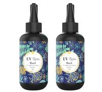 Qussedser Resina UV - 200 G de Resina UV Transparente Como el Cristal, Tipo Duro de Resina UV Mejorada, Resina de Curado Rápido UV para Fabricación de Joyas, Manualidades de Bricolaje