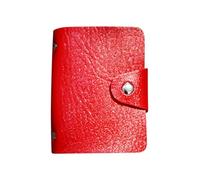 Qussedser Senora Bolsa Bolsillo Bolso Caja de Tarjeta credito ID de Artificial (Rojo)