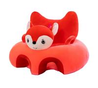 Qussedser Silla de Apoyo para Sofá de, Suave y de Felpa, con Dibujos de Animales, para Sentarse y Aprender A Sentarse, Color Rojo