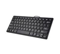 Qussedser Teclado Compacto con Cable USB - Teclado Ultrafino para PC Mini Teclado para Juegos Negro