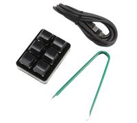 Qussedser Teclado de Acceso Directo Personalizable de 6 Teclas Mini Teclado Copiar y Pegar Completo Teclado de Contraseña de 1 Toque Negro