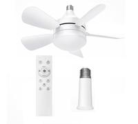 Qussedser Ventiladores de techo con luces y control remoto, luz de ventilador con bombilla LED regulable, ventilador de techo pequeño atornillado