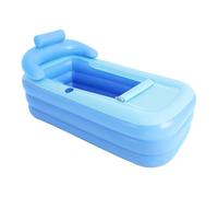 Qussse Bañera inflable, bañera plegable de PVC para adultos y niños, bañera móvil independiente con respaldo ergonómico para interior y exterior, 160 x 84 x 64 cm