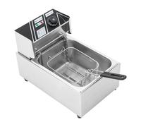 Qussse Freidora eléctrica profesional de 2500 W, zonas frías profesionales, freidora con cesta de acero inoxidable, freidora de aceite para pollo frito, camarones, patatas fritas