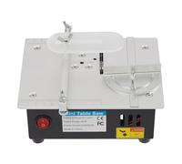 Qussse Mini sierra circular de mesa de 96 W, sierra de mesa de precisión con 4 cuchillas, fuente de alimentación de 7 velocidades, sierra portátil de 0,1 a 15 mm, hoja de sierra de altura ajustable,