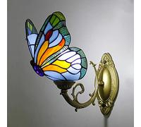 QUSYZD Aplique de Pared Estilo Tiffany con Forma de Mariposa, luz Nocturna LED Multicolor, lámpara Decorativa de 1 Bombilla para habitación Infantil, Sala de Estar, Pasillo y baño - Di,G
