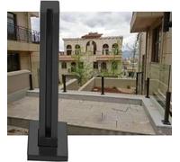 QUSYZD Balaustres de Alta Resistencia para terraza, Patio, Porche, Piscina, Pasillo Interior, Columna de Vidrio con Ranuras para espigas, Cuadrado de Acero Inoxidable Negro,End Post-65cm/25.6in