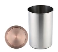QUSYZD Basurero de Acero Inoxidable para gabinete de Cocina, con Tapas Redondas empotradas, conducto de Basura Redondo Integrado, Tapa abatible empotrada Oculta, Color Cobre.,Copper