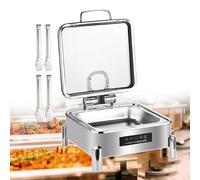 QUSYZD Calentador de Alimentos Comercial Ajustable de 30 a 90 °C, Estufa eléctrica para Buffet con 4 Pinzas para Alimentos, Calentador Cuadrado para Buffet para Comer al a,Grid