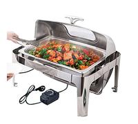 QUSYZD Calentador de Alimentos eléctrico para Fiestas y bufés, 9L/13L, Calentador de Alimentos de Acero Inoxidable, servimos y calentamos Alimentos, servidores y calentado,Full Size Pan-13L