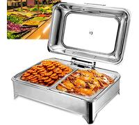 QUSYZD Calentador eléctrico de Acero Inoxidable para Buffet, Juego de Buffet con Calentador de Alimentos Comercial de 9 litros, servidores y Calentadores de Buffet para he,GN1/2