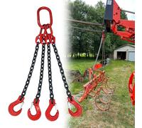 QUSYZD Eslinga de Cadena de 4 ramales para Cargas Pesadas: Cadenas de elevación duraderas con Marcado estándar, Equipo de Remolque y manipulación de Carga de Grado indus,4409 Lbs/2 T-2m/6.6ft
