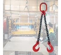 QUSYZD Eslinga de Cadena de Acero aleado G80 de 2 toneladas con Ganchos de Agarre y de Eslinga, diseño de 2 Patas para Seguridad de Carga, Remolque y manipulación de ser,11 Ton