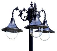 QUSYZD Farola de Exterior Estilo Vintage Americano, Estilo Retro, para jardín, 2 Luces, para paisajismo, Tradicional, Impermeable, de Aluminio, Color Negro, 225 cm y 88,5 Pulgadas,Black-225CM88.5in