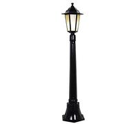 QUSYZD Farola Exterior de Estilo Tradicional, 1 luz, IP55, Impermeable, para Patio, Exterior, con Base de Cristal Europea, Casquillo E27, para decoración de Jardines y comunida,Black-Height 100cm