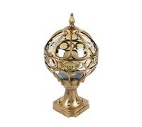 QUSYZD Farola Solar con Pantalla de Cristal y Base para Poste, Ideal para Patios, Jardines y Caminos. Color Negro (Mediano) y Bronce (pequeño).,Bronze-Small