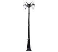 QUSYZD Farolas Exteriores, 2. Farola de Exterior de Aluminio con Poste Alto, Estilo Tradicional, con Casquillo E27, Resistente al Agua IP54, Tipo Columna, para decoración de ja,Height 2.8m