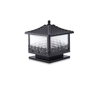QUSYZD Farolas Exteriores, farola Cuadrada Europea, Aplique de Pared Exterior Impermeable para Pilar, Puerta, jardín, Villa, luz de jardín Exterior E27, iluminación Decorativa,Black-Medium