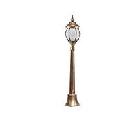 QUSYZD Farolas Exteriores, farola de Pilar E27 para Exteriores, Impermeable IP54, para jardín, césped, con Cristal, Estilo Europeo Vintage, para Calle, Poste Alto de Aluminio f,Brass-Height 1.1m