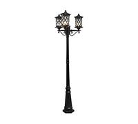 QUSYZD Farolas Exteriores, Farolas Exteriores, Farolas Exteriores Impermeables, Farolas de Cristal antioxidantes, Columnas de Aluminio, Negro - Altura 215 cm,Black-Height 215cm