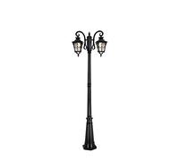 QUSYZD Farolas Exteriores, Lámpara Exterior de 2,1 m con 2 Luces para jardín, Farol Tradicional de Aluminio Fundido a presión Negro para Exteriores, farola de Calle de Gran alt,