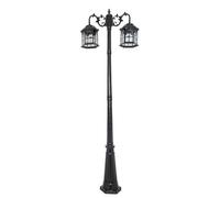 QUSYZD Farolas solares, farolas Exteriores, farola Exterior Tradicional, farola Exterior de Aluminio Fundido con Doble Cabezal, farola Alta para paisajes, Estilo Vintage, Color,Black-Height 250cm