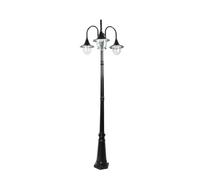 QUSYZD Farolas solares para Exteriores, farola de 3 Luces, farola Impermeable para Exteriores, luz de Pilar para jardín, luz de césped Negra, Aluminio antioxidante, Altura 320,Height 320cm
