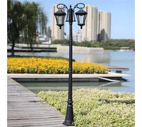 QUSYZD Farolas solares para Exteriores, farola de Exterior Europea de 2 Luces, farola de Aluminio antioxidante de Poste Alto, lámpara de Pilar para Villa, jardín o Patio, resis,Height 220cm