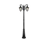 QUSYZD Farolas solares para Exteriores, farolas de Poste, farolas de Poste, farolas de Calle de Aluminio Impermeables de 2 Luces, lámpara de jardín Retro/Vintage, Casquillo E27,Height 205cm