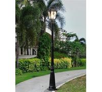 QUSYZD Farolas solares para Exteriores, farolas para Exteriores, farolas para Villas Europeas, farolas Altas para Jardines continentales, farolas comunitarias de Cristal tradic,Black-110cm