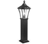 QUSYZD Farolas solares para Exteriores, farolas para jardín, farolas para Exteriores, Postes de Aluminio Impermeables IP55, columnas, Postes Altos, pilares, Bombillas E27, Colo,Black