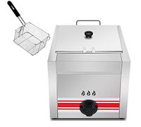 QUSYZD Freidora de Gas Comercial de Acero Inoxidable de 10L/20L con cestas Desmontables y Tapa, Potencia de cocción Ajustable para Preparar Papas Fritas, Ideal para Uso do,Natural Gas-10L