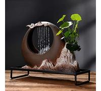 QUSYZD Fuente de Mesa con humidificador de cerámica Decorativo con Niebla de Agua, Apto para Escritorio de Interior, 13" x 5.9" x 10.2".,