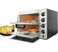 QUSYZD Horno eléctrico para Pizza, pizzero Comercial de Acero Inoxidable con Temporizador, Horno Multiusos para el hogar y restaurantes para una cocción pi,Doublelayer