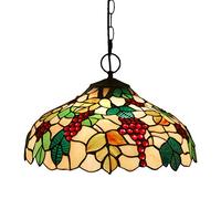 QUSYZD Lámpara Colgante de vitral Estilo Tiffany con diseño de Uvas, 40 cm (16 Pulgadas), 3 Luces, para Techo, Ideal para Comedor o Isla de Cocina - E27, C2,C2