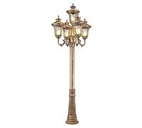 QUSYZD Lámpara de pie Exterior Tradicional Europea de 5 Luces y 2 m, Resistente y Duradera, con Casquillo E27, Cristal Vintage, Ideal para jardín, césped, Caminos y alumbrado p,Glass-300cm