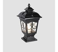 QUSYZD Lámpara de pie/Poste/Pilar Exterior Resistente y Duradera, Estilo Retro Europeo, para Villas, Impermeable, para Patios, Jardines, alumbrado público, E27, Color Negro, 59,Black-59cm