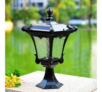 QUSYZD Lámpara de Pilar Exterior Impermeable Europea para Vallas, Patios, comunidades, E27, iluminación paisajística, farola para Villas, césped, jardín, balcón, Estanque, Colo,Gold-H 36CM