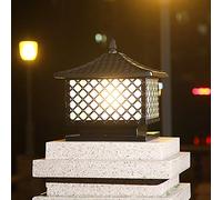 QUSYZD Lámpara de Pilar Vintage en Aluminio Fundido, iluminación rústica para Exteriores, lámpara de Columna Impermeable para Caminos, césped, jardín, lámparas de Pilar, ilumin,