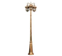 QUSYZD Lámpara de Poste Alto de 2-3 Luces con Pantalla de Vidrio Ondulado, alumbrado público para jardín y Patio, Bronce Grande, Bronce (3 Luces),Bronze(3-Lights)