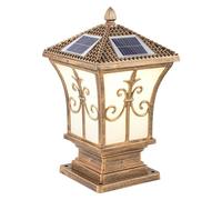 QUSYZD Lámpara de Poste Exterior con remate y Columna de Vidrio Esmerilado, Resistente a la Lluvia, para alumbrado público en Patios, cercas, Jardines y terrazas. Colores: negr,Bronze-Medium