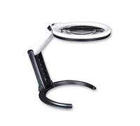 QUSYZD Lupa de Escritorio Plegable con luz LED, Lupa de Mano 5X 10X, multifunción portátil para Personas Mayores, reparación de Soldadura,