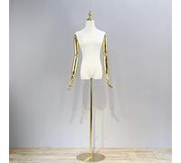 QUSYZD Maniquí de Torso Femenino de 135-195 cm de Altura Ajustable, maniquí de Medio Cuerpo con Brazo, Estante para exhibición de Ropa, Joyas, Vestidos, Base metálica, 3 Modelos, Tal,A-Medium