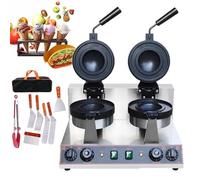 QUSYZD Máquina para Hacer Hamburguesas, Helados y Hamburguesas, 2600 W, eléctrica, con Placa Antiadherente de rotación de 180°, máquina para Hornear gofres, Hamburguesas infladas y Prensa,