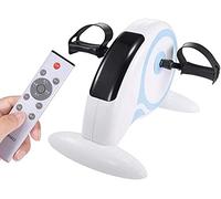QUSYZD Mini Bicicleta estática eléctrica portátil con Pedales, Asiento Ajustable y Resistencia, para rehabilitación posoperatoria con Monitor LCD.,A