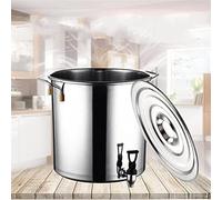 QUSYZD Olla de Acero Inoxidable con Grifo, Olla Multifuncional con Tapa, Cubo para Sopa de Gran Capacidad con Grifo, Cubo para té y Agua Caliente para Restaurante, 35 x 35 cm,35x35CM