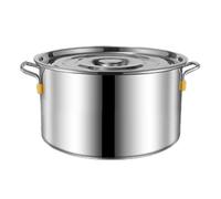 QUSYZD Olla de Acero Inoxidable con Tapa, Gran Capacidad para Sopa, Honda y Duradera, fácil de Limpiar, para Aceite, Sopa, salmuera y Fideos, Unicolor, 20 cm,One Color-20cm