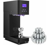 QUSYZD Selladora de latas eléctrica de 370 W con Contador y Pantalla LCD, para latas de refresco, de plástico y Aluminio, para Uso doméstico Comercial, Color Negro,Black