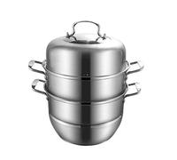 QUSYZD Vaporera de Acero Inoxidable de Tres Capas Gruesas Multicapa, vaporera de Capas, Olla para cocinar al Vapor, Tapa de Vidrio, B,B